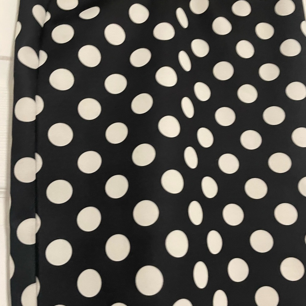 Navy Polka Dot Stretch Midi Skirt by Suzy Shier Size XS - Picture 3 of 3